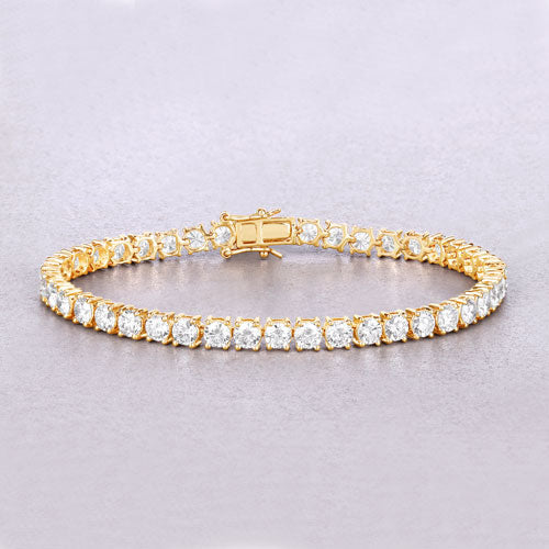 10.00 Carat Lab Grown Diamond 14K Yellow Gold Bracelet