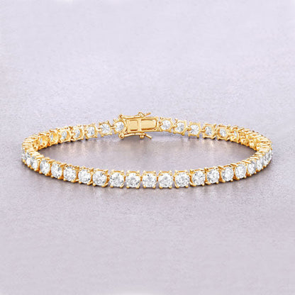 10.00 Carat Lab Grown Diamond 14K Yellow Gold Bracelet