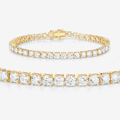 10.00 Carat Lab Grown Diamond 14K Yellow Gold Bracelet