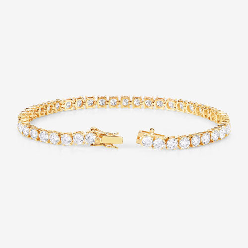 10.00 Carat Lab Grown Diamond 14K Yellow Gold Bracelet