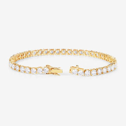 10.00 Carat Lab Grown Diamond 14K Yellow Gold Bracelet