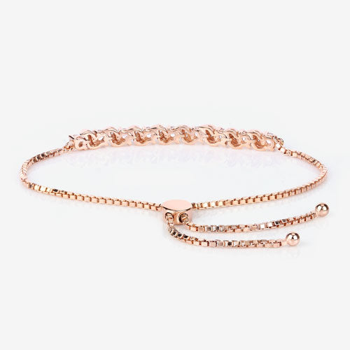0.89 Carat Genuine Morganite and White Topaz .925 Sterling Silver Bracelet