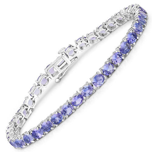 Bracelet en tanzanite véritable de 12,21 carats et argent sterling .925