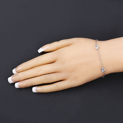1.80 Carat Genuine Blue Topaz .925 Sterling Silver Bracelet