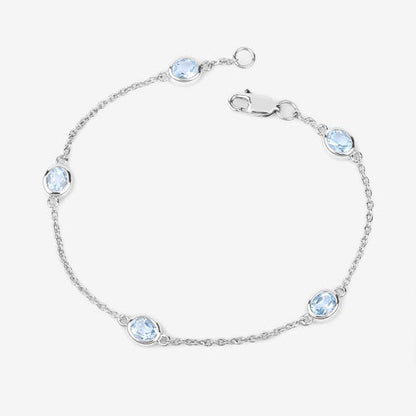 1.80 Carat Genuine Blue Topaz .925 Sterling Silver Bracelet