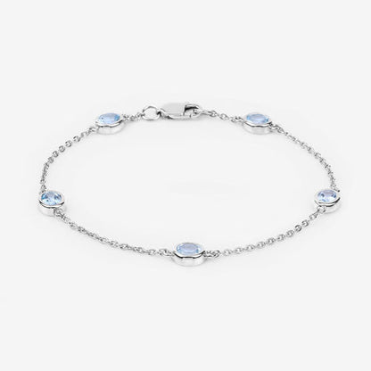 1.80 Carat Genuine Blue Topaz .925 Sterling Silver Bracelet