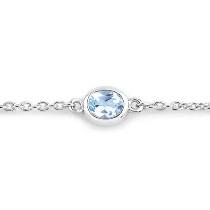 1.80 Carat Genuine Blue Topaz .925 Sterling Silver Bracelet
