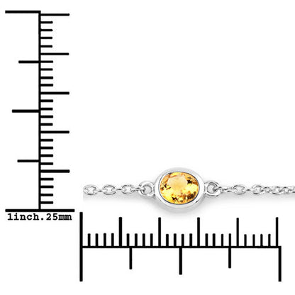 1.83 Carat Genuine Multi Stones .925 Sterling Silver Bracelet