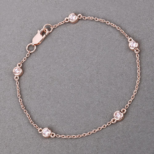 0.45 Carat Genuine Morganite .925 Sterling Silver Bracelet