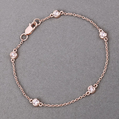 0.45 Carat Genuine Morganite .925 Sterling Silver Bracelet