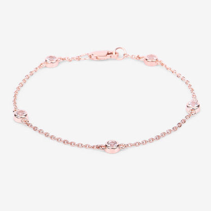 0.45 Carat Genuine Morganite .925 Sterling Silver Bracelet