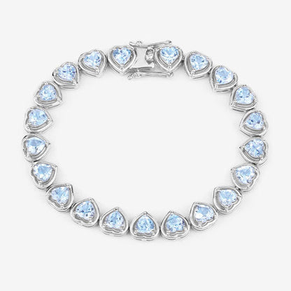 10.50 Carat Genuine Blue Topaz .925 Sterling Silver Bracelet