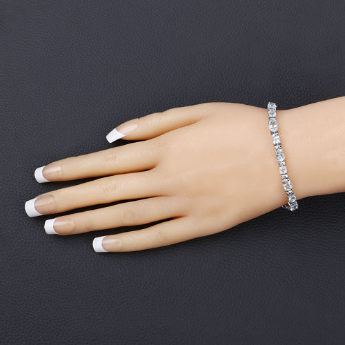 10.06 Carat Genuine Aquamarine .925 Sterling Silver Bracelet