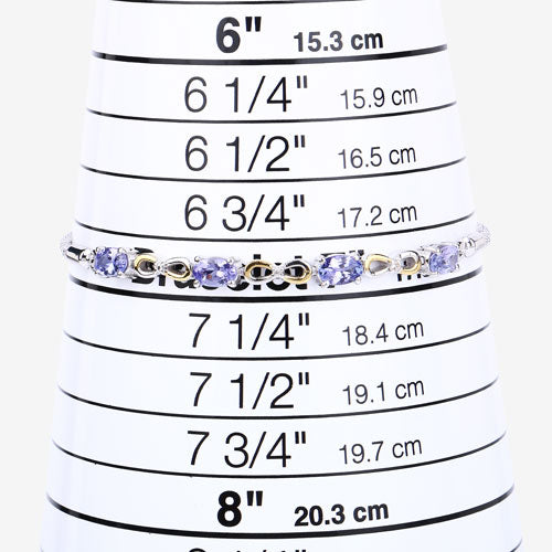 1.81 Carat Genuine Tanzanite and White Topaz .925 Sterling Silver Bracelet