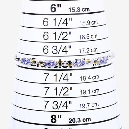 1.81 Carat Genuine Tanzanite and White Topaz .925 Sterling Silver Bracelet