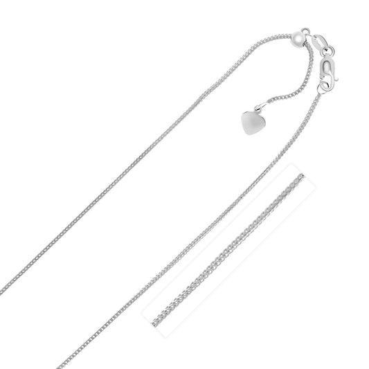 Chaîne Franco ajustable en or blanc 14 carats de 0,9 mm