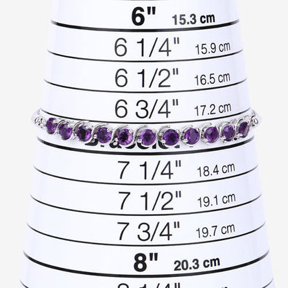 2.64 Carat Genuine Amethyst .925 Sterling Silver Bracelet