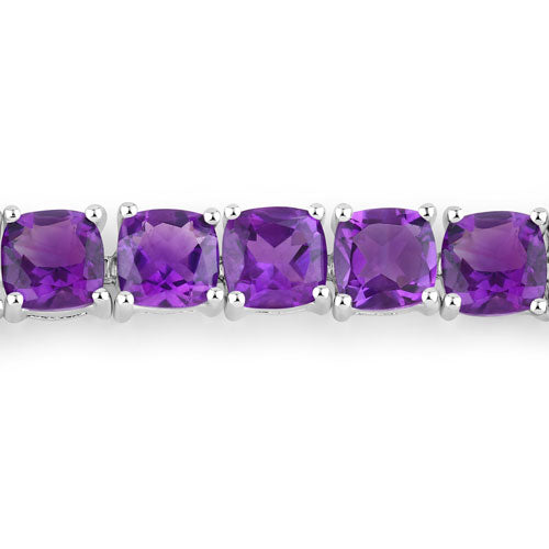 6.05 Carat Genuine Amethyst .925 Sterling Silver Bracelet
