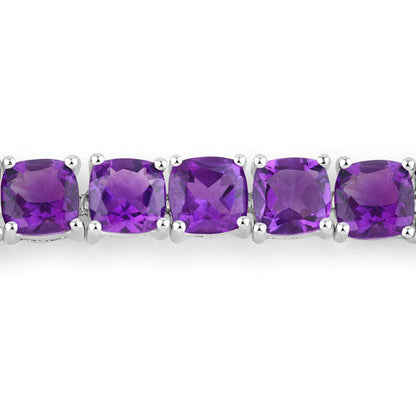 6.05 Carat Genuine Amethyst .925 Sterling Silver Bracelet