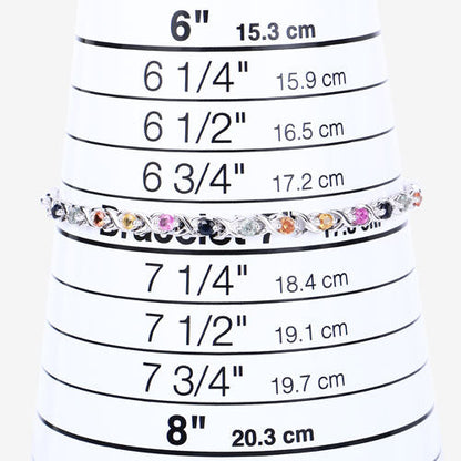 0.88 Carat Genuine Multi Sapphire .925 Sterling Silver Bracelet