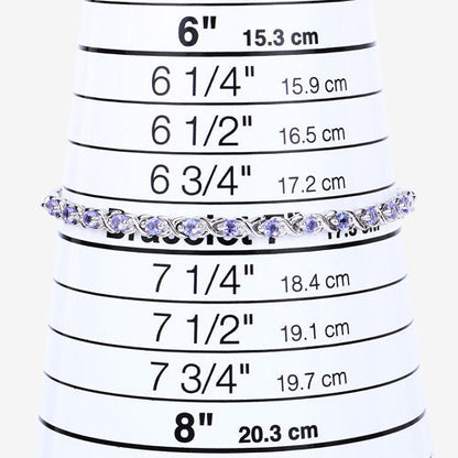 0.91 Carat Genuine Tanzanite .925 Sterling Silver Bracelet