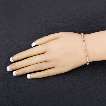 1.38 Carat Genuine Morganite and White Diamond .925 Sterling Silver Bracelet