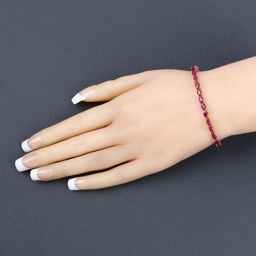 9.18 Carat Genuine Ruby 10K Yellow Gold Bracelet