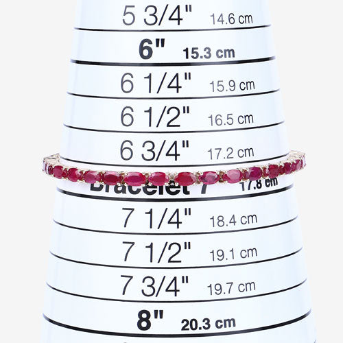 9.18 Carat Genuine Ruby 10K Yellow Gold Bracelet