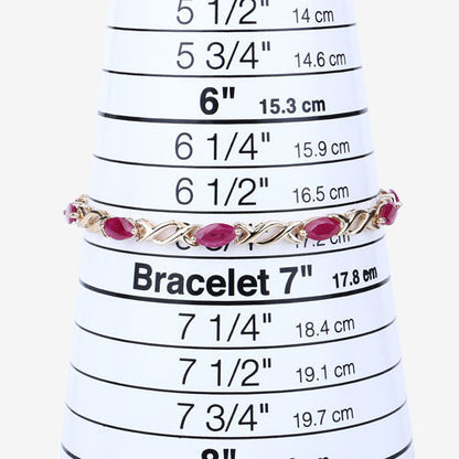 5.00 Carat Genuine Ruby 10K Yellow Gold Bracelet
