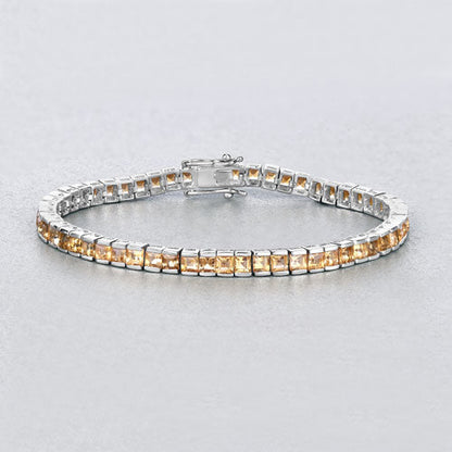 8.25 Carat Genuine Citrine .925 Sterling Silver Bracelet