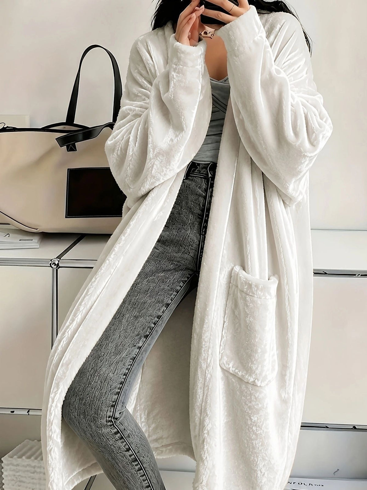 2026 European And American Women's Clothing Amazon Independent Site Velvet Long-Sleeve Fashion Casual Coat Cape Jacket