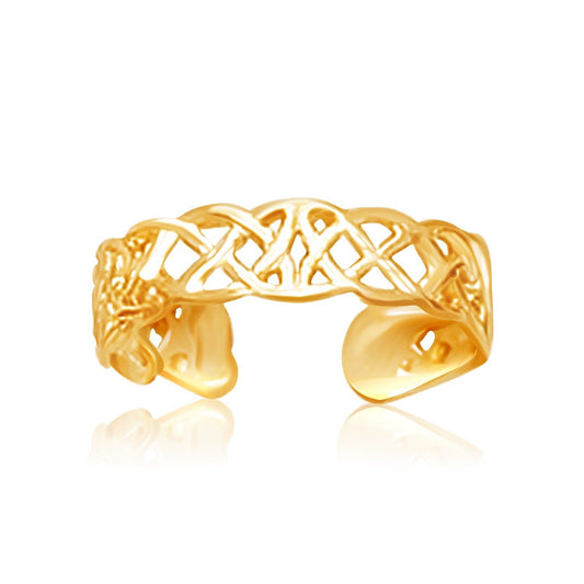 Bague d'orteil en or jaune 14 carats style nœud celtique