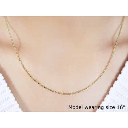 14k Yellow Gold Diamond-Cut Bead Chain 1.2mm