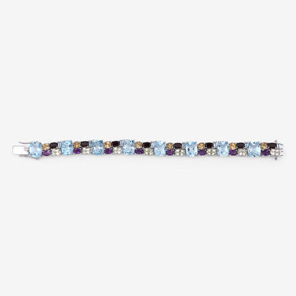 51.36 Carat Genuine Multi Stones .925 Sterling Silver Bracelet