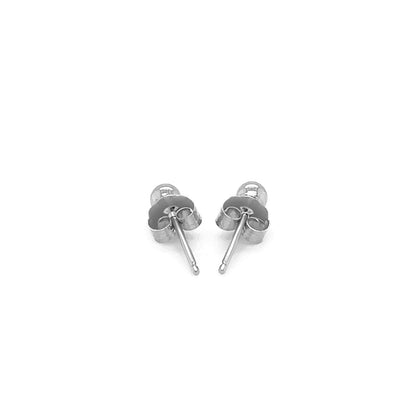 14k White Gold Spherical Stud Earrings (3.0 mm)