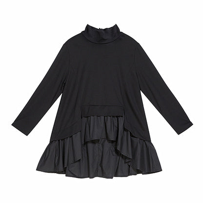 Women's Asymmetrical Ruffle Long Sleeve T-Shirt 2022