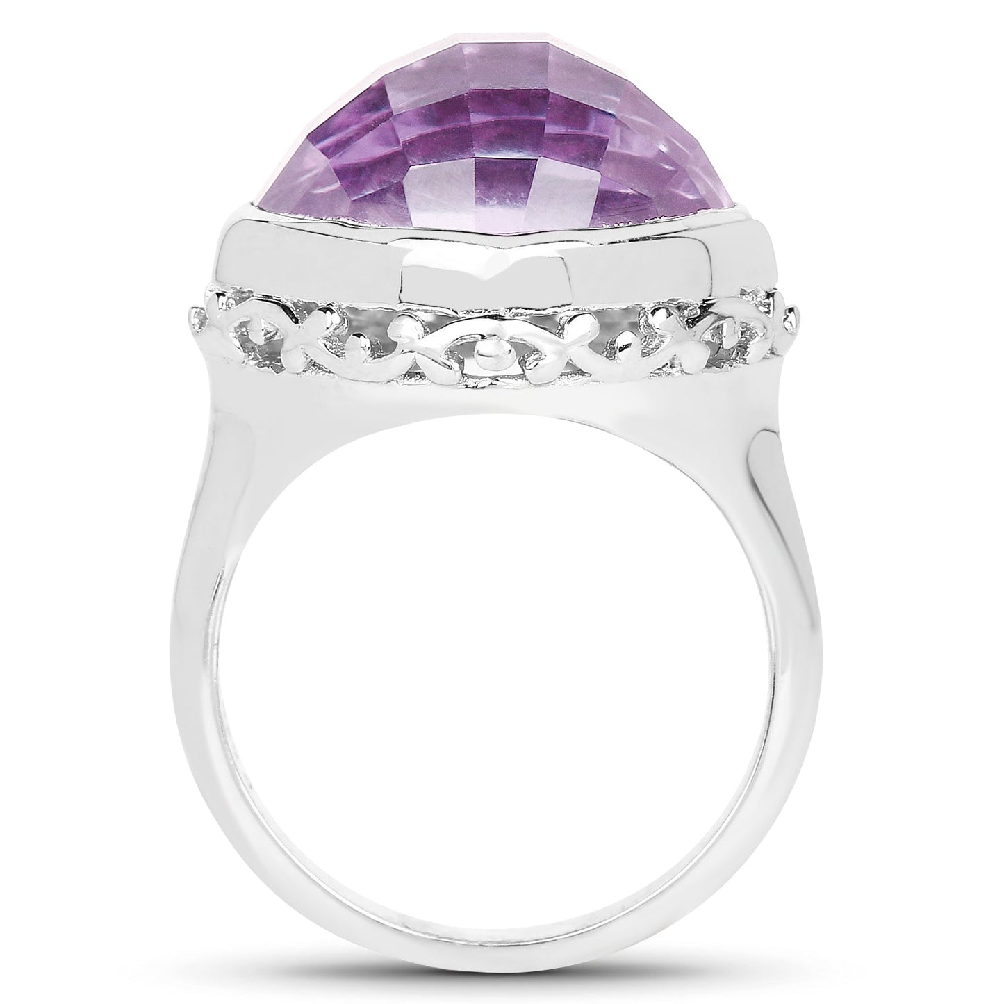 8.40 Carat Genuine Amethyst .925 Sterling Silver Ring