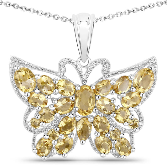 Pendentif en citrine naturelle de 3,89 carats en argent sterling 925