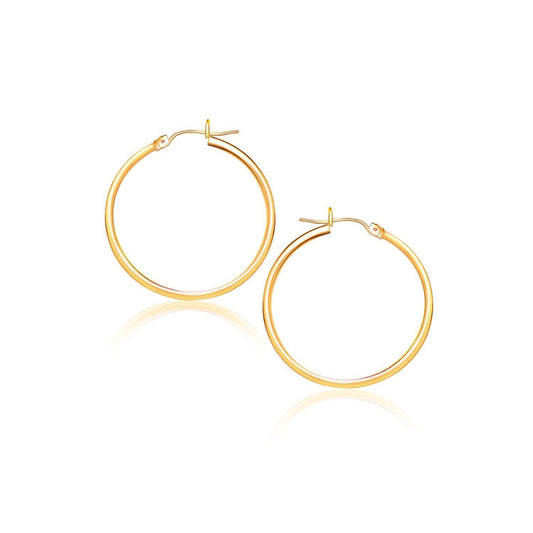Boucles d'oreilles créoles polies en or jaune 10 carats (40 mm)
