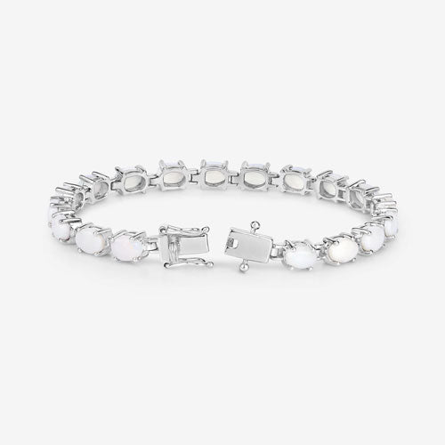 10.26 Carat Genuine Opal .925 Sterling Silver Bracelet