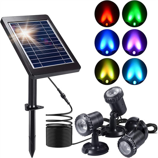 Focos LED RGB Solares Sumergibles para Iluminación de Caminos de Jardín