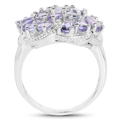 3.35 Carat Genuine Tanzanite .925 Sterling Silver Ring