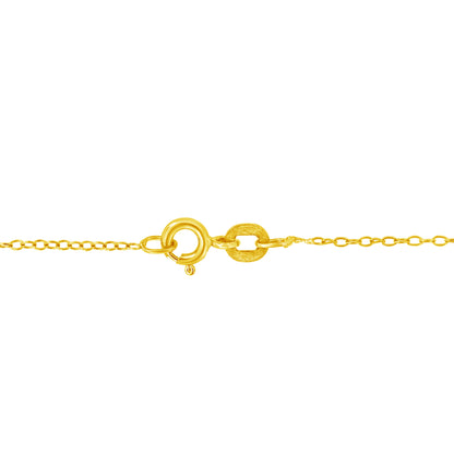 10K Yellow Gold Plated .925 Sterling Silver Diamond Accent Cross Ribbon 18" Pendant Necklace (I-J Color, I2-I3 Clarity)