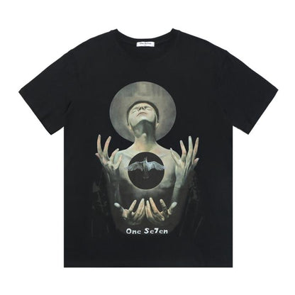 American Streetwear Dark Style T-Shirt with Print