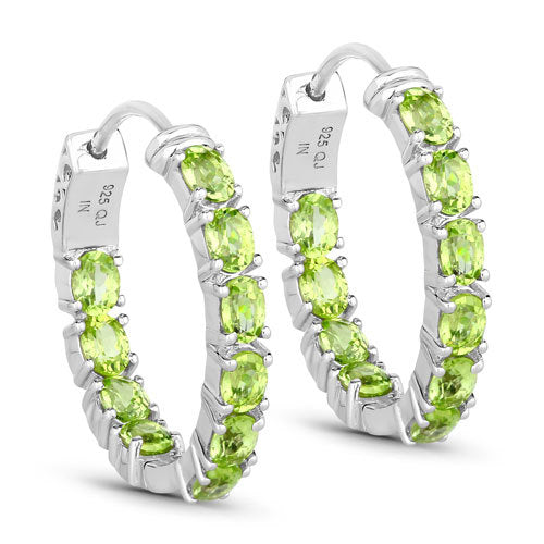 3.40 Carat Genuine Peridot .925 Sterling Silver Earrings
