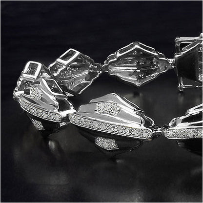 14K Yellow Gold Plated 1.07 Carat Genuine White Diamond Sterling Silver Bracelet