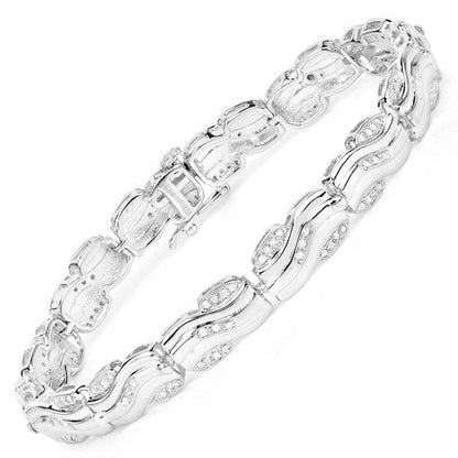0.84 Carat Genuine White Diamond .925 Sterling Silver Bracelet