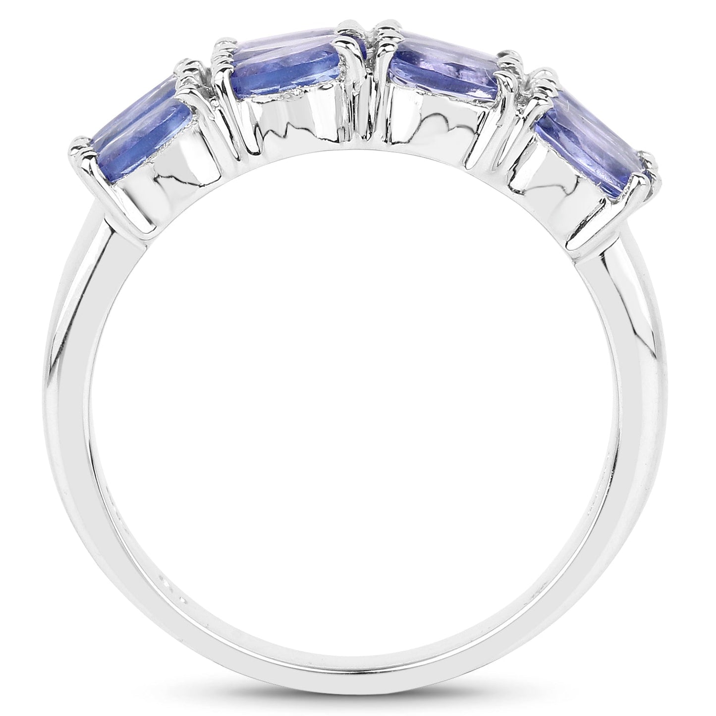 3.00 Carat Genuine Tanzanite .925 Sterling Silver Ring