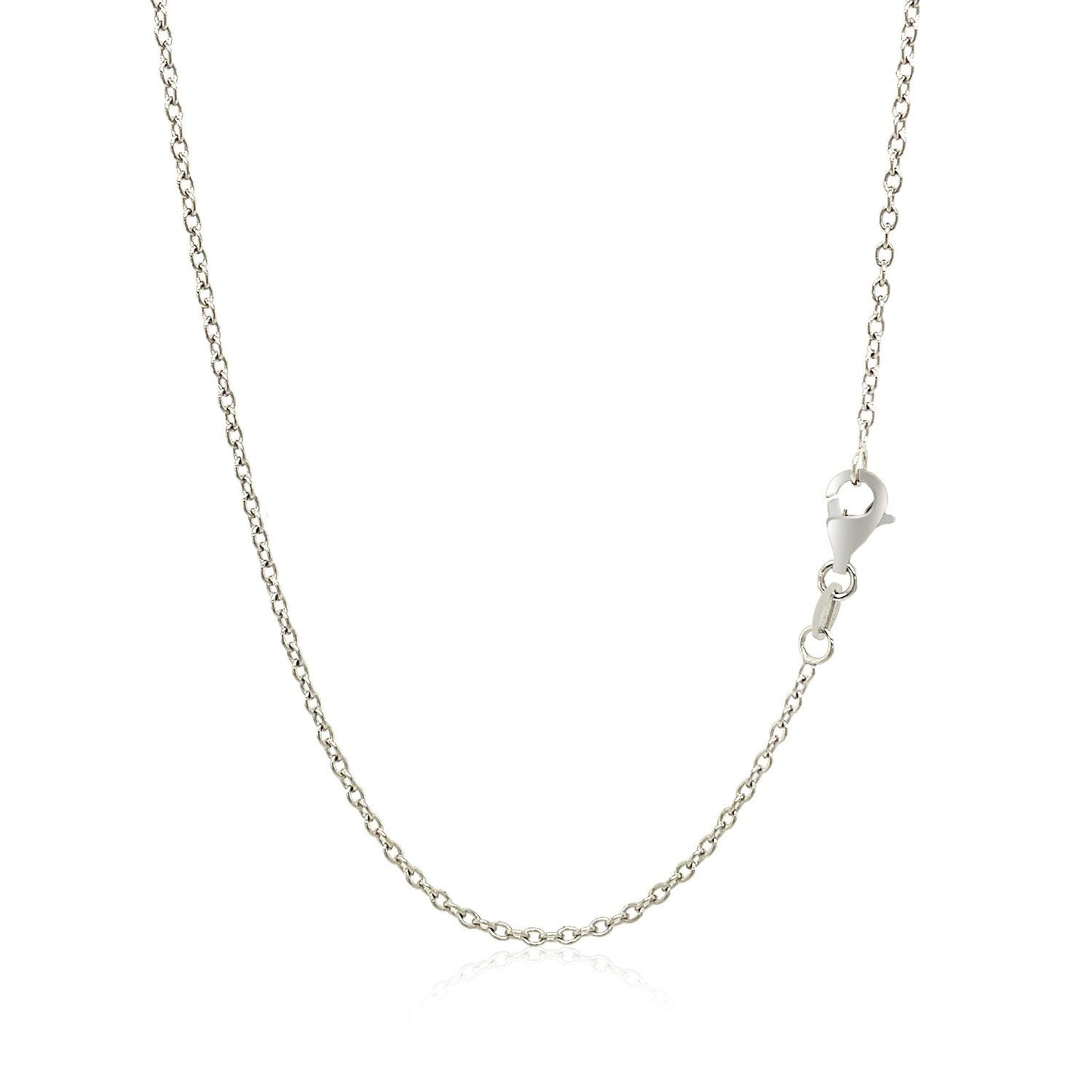 18k White Gold Round Cable Chain 1.5mm