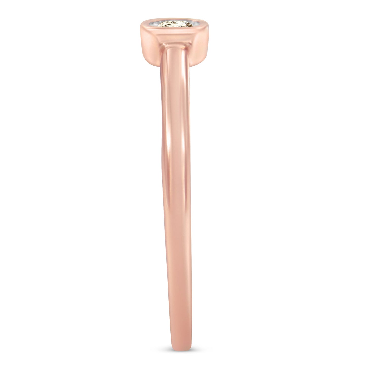 14K Rose Gold Plated .925 Sterling Silver 1/20 Carat Diamond Square Cushion-Shaped Miracle Set Petite Fashion Promise Ring (J-K Color, I1-I2 Clarity) - Size 6